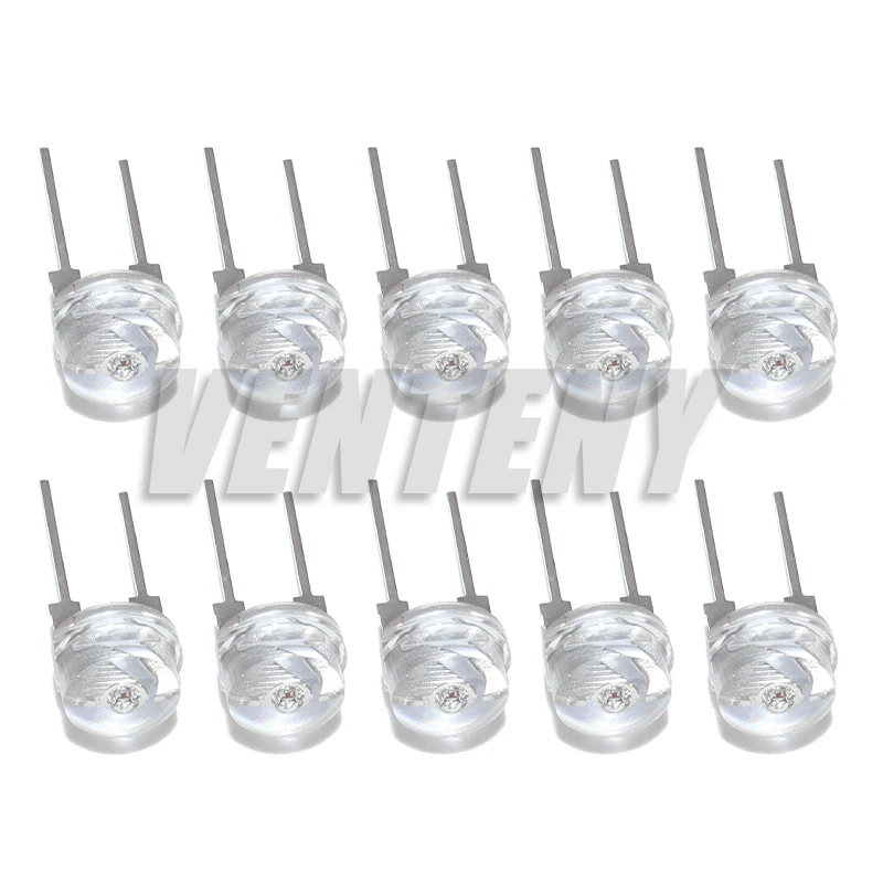  10PCS F8 8MM White Red Yellow Blue Green LED Super Bright Straw Hat Light Emitting Diode Highlighted White 0.5W Astigmatism