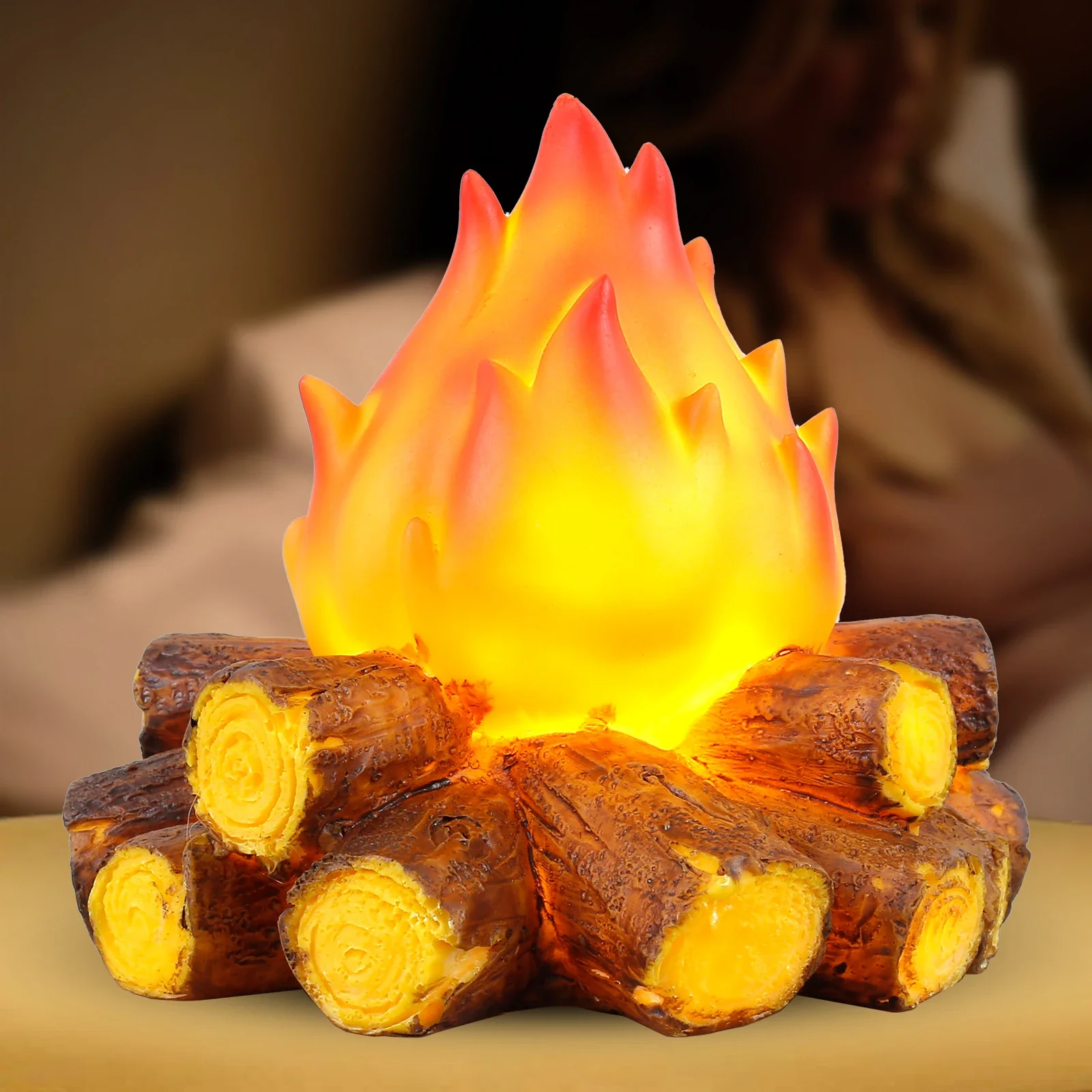 

LED Simulated Firewood Flame Lamp Christmas Halloween Outdoor Camping Decor Ornaments Artificial Campfire Lamp LED Night Light