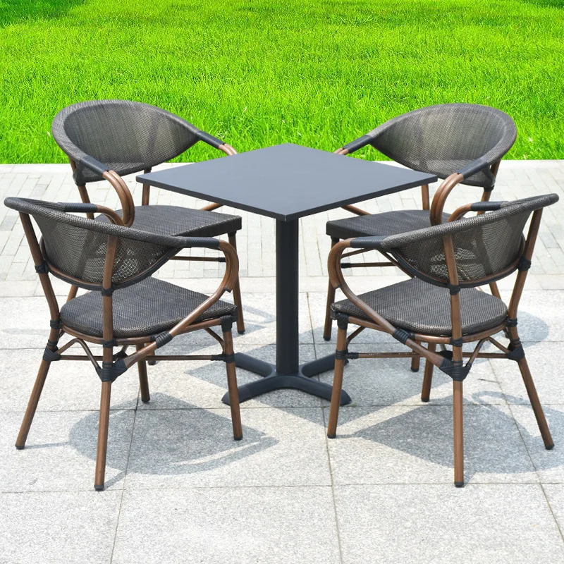 طاولات وكراسي الروطان الخارجية، شرفة الفناء، طاولات وكراسي الترفيه، الأثاث الخارجي، الروطان