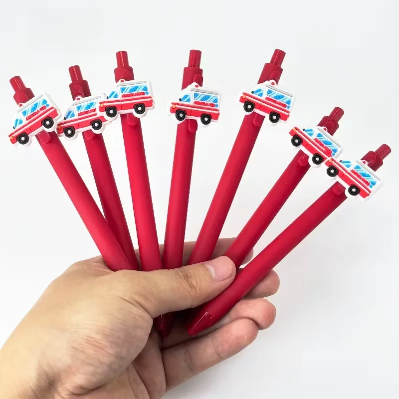 15/25pcs red ambulance ballpoint pens, featuring a medical theme and ambulance elements, unlock the joy of writing