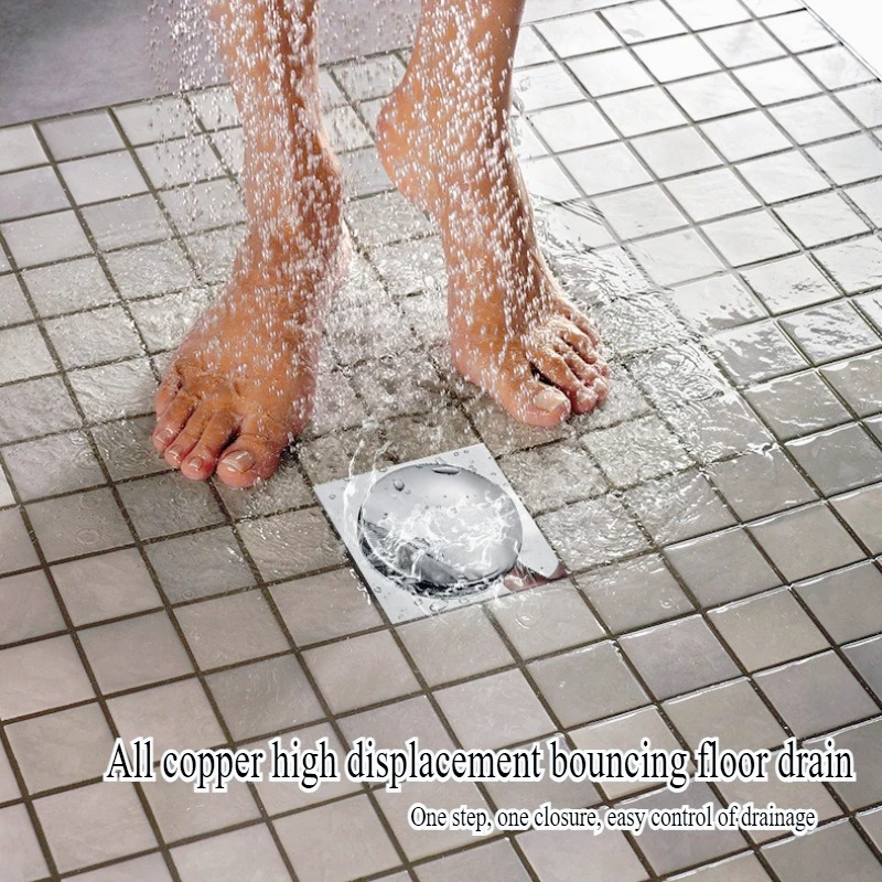 

Квадратный слив для пола размером 10x10 см, полностью медный слив для пола с защитой от запаха, канализационное устройство против запаха