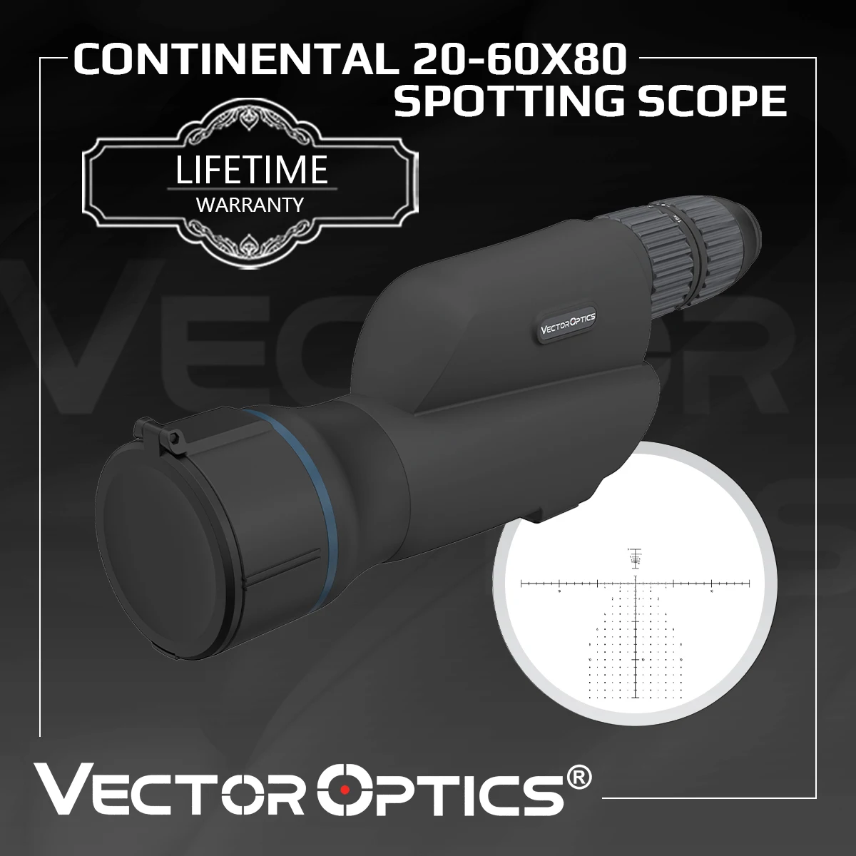 Vector Optics Continental 20-60x80 ED Spotting Scope,Ultra-Clear High-Contrast Contrast Images With FFP Ranging Reticle For Long