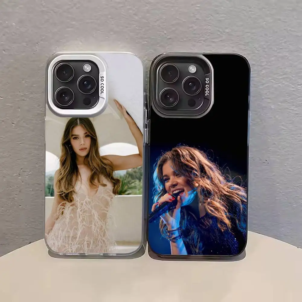 

Hailee S-Steinfeld Actres Phone Case For iPhone 17 16 15 14 13 12 11 Pro Max Plus Silver Matte Black Cover