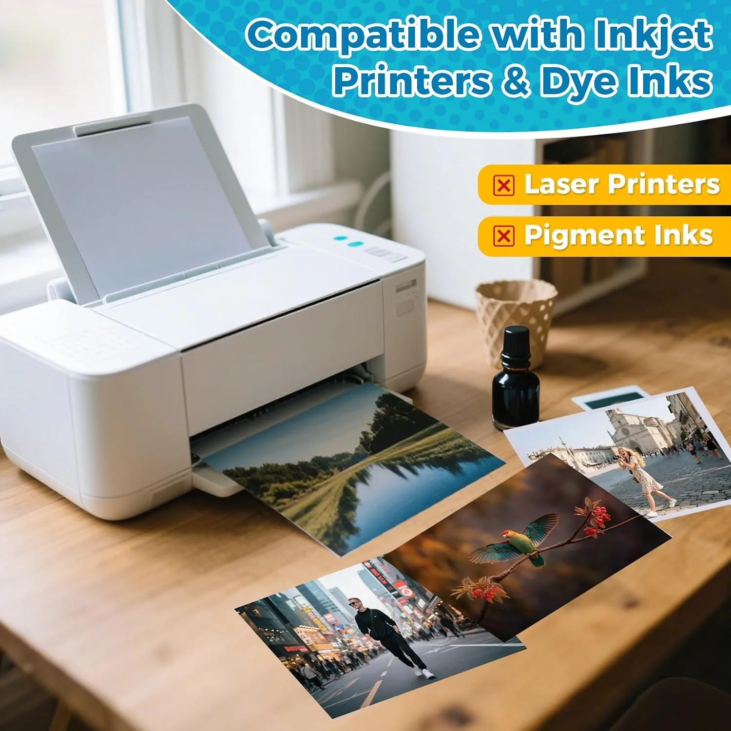 Glossy Inkjet Photo Paper 61LB 230gsm 3R 4R 5R Size 5 6 7 Inches for Home Office Use High-Quality Printing Photo Paper