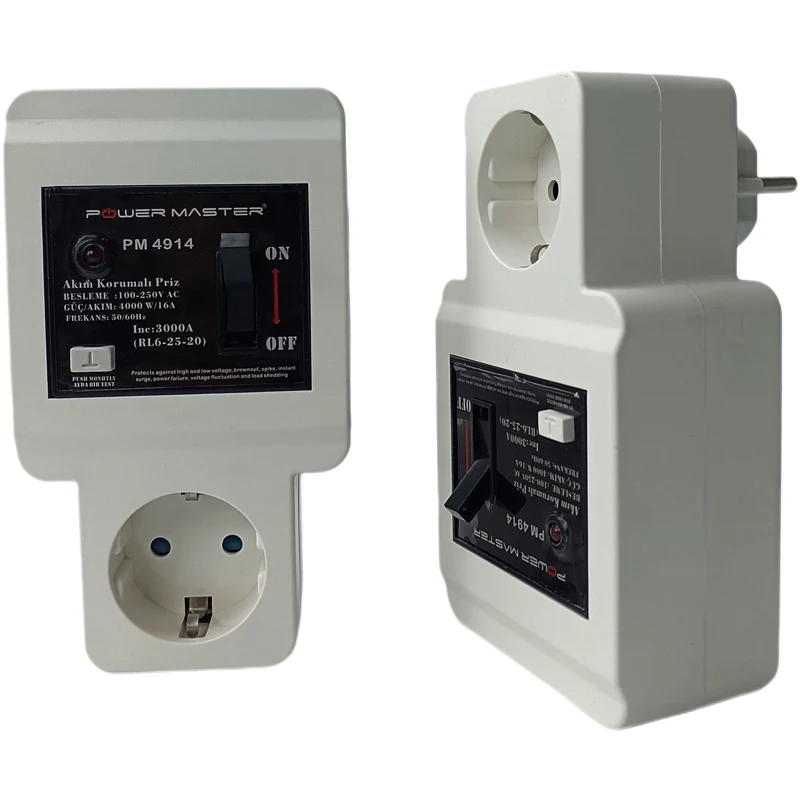 EU Over Under Voltage Relay Surge Protector Limit Over Current Protection 220V 2500W Breaker Short Current Leakage Protection