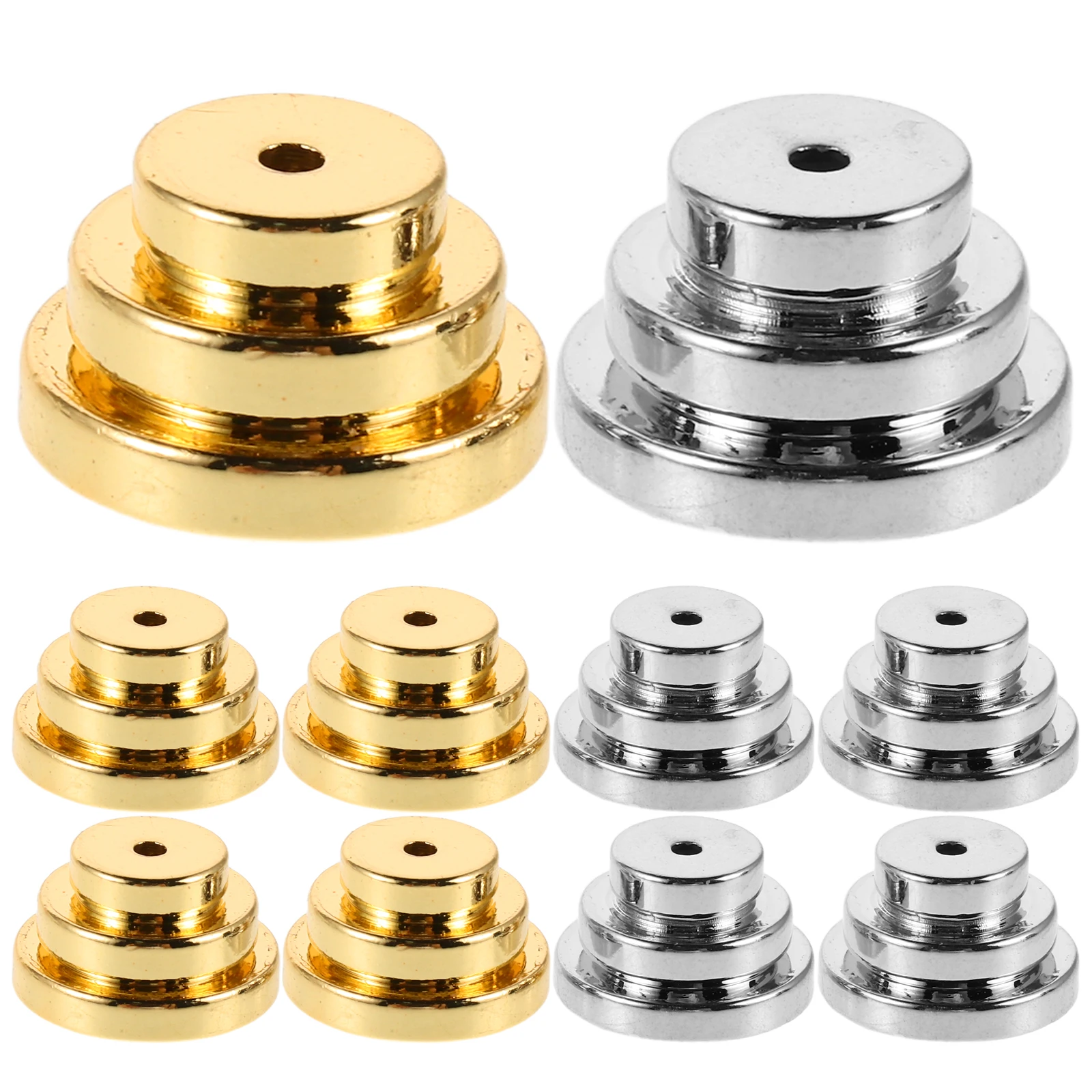 

10pcs 3-Layer Metal Earring Lifter Backs 0.31X0.12Inch Locking Stud Retainers For Heavy Earrings Ear Support Backing Set