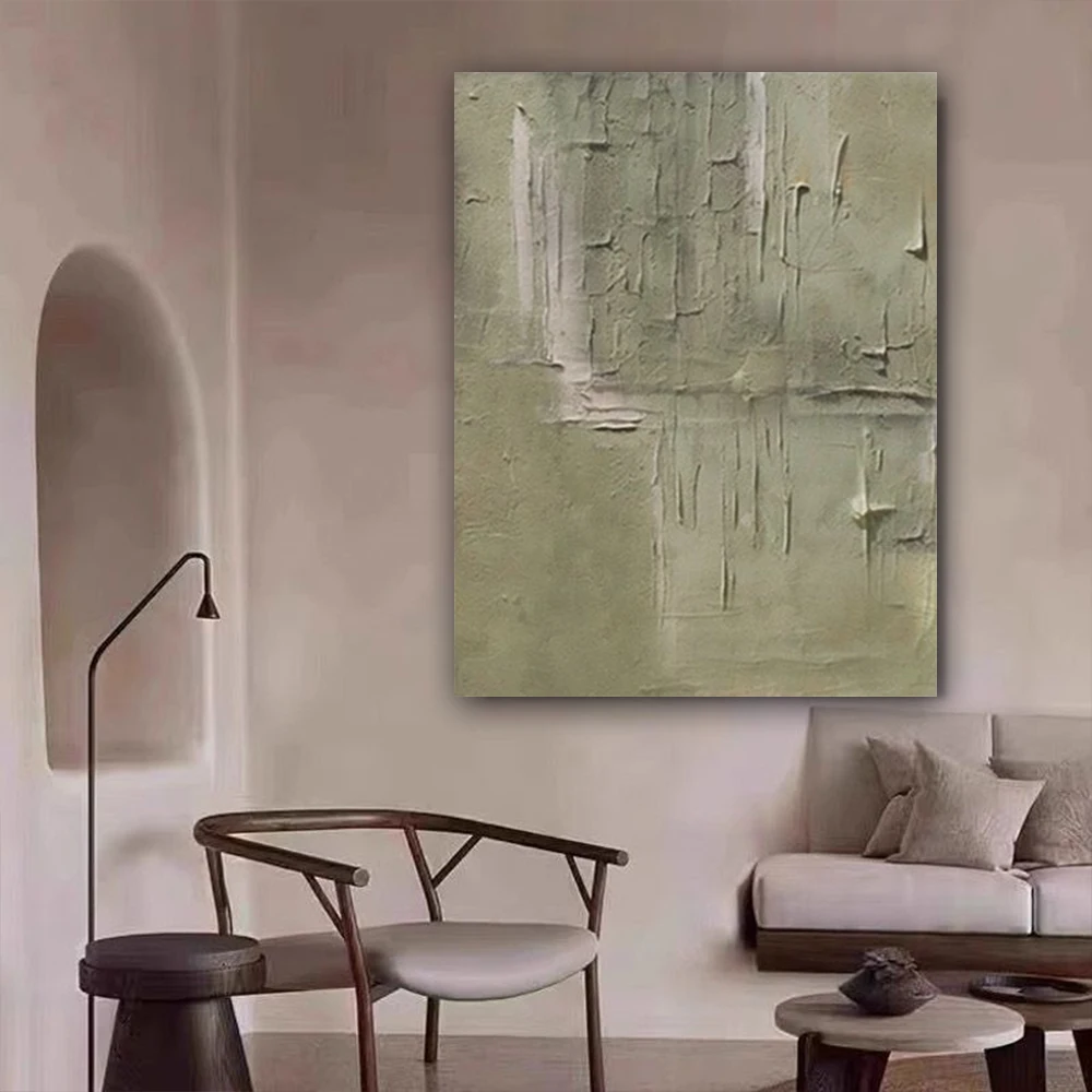 

Nordic Pop Hand-painted Oil Paintings Decor Living Room Beige Texture Wall Art Picture Modern Abstract Painting Decor Room Wall