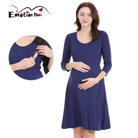 Nursing Dress Maternity Dress Nightgown Pregnant Women Delivery Labor Breastfeeding Dress Sleep Evening Dresses Spring Summer