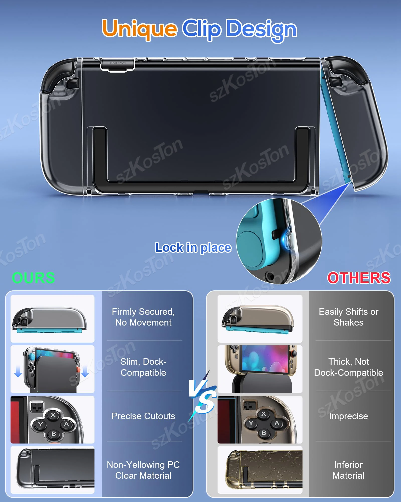 للتبديل 2 Joy-Con 3 في 1 واضح PC واضح قشرة صلبة الجلد مع واقي للشاشة الإبهام القبضات لمجموعة ملحقات Switch2