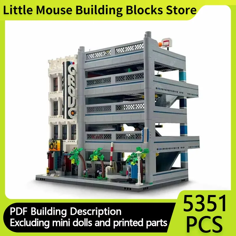 

Street View MOC Building Bricks Auto Shop, Apartments, And Garage Modular Technology Gifts Holiday Assemble Children Toys Suit