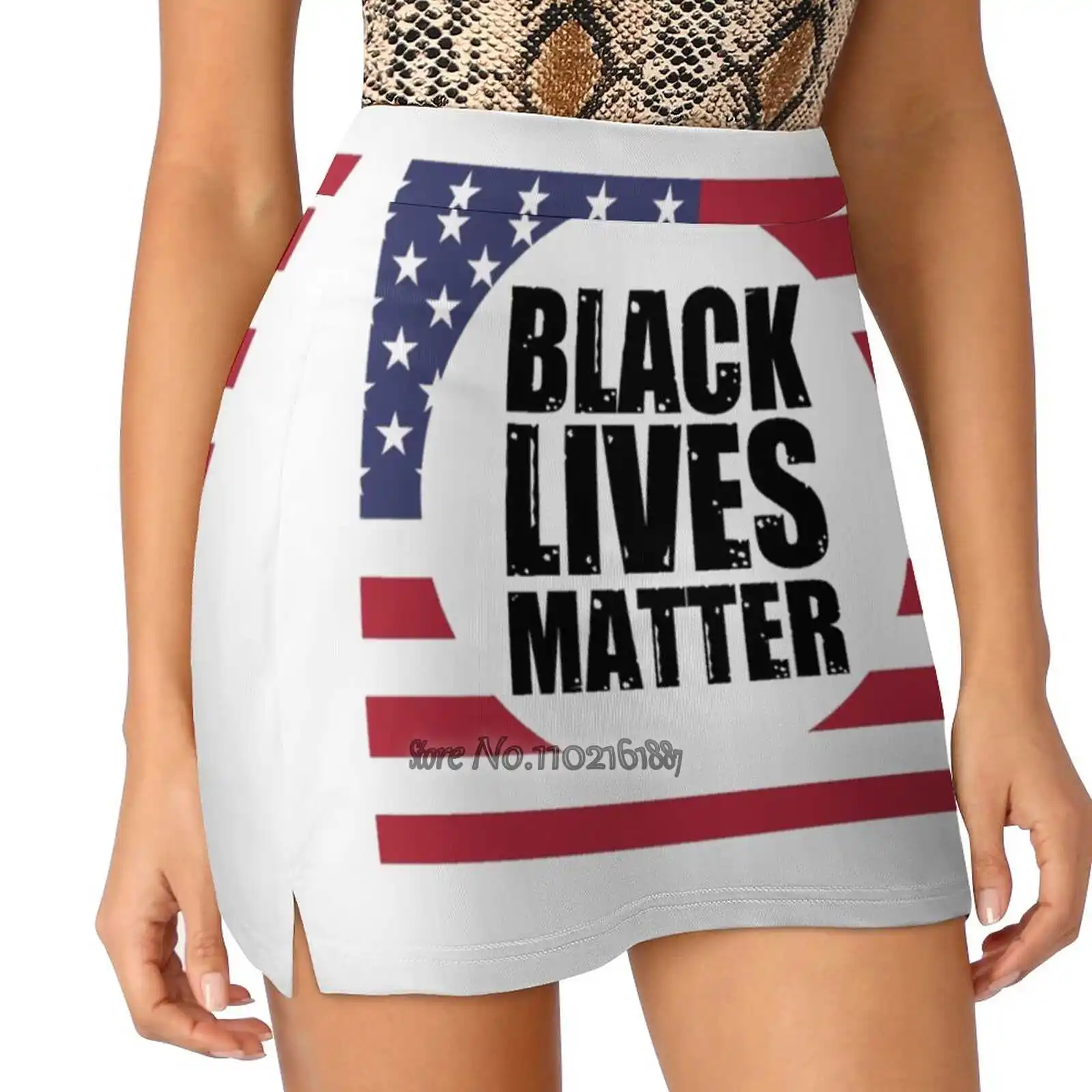 Us Flag Black Lives Matter Tennis Golf Skirt Sexy A-Line Harajuku Shorts Skirt With Phone Pockets Skort Black Lives Matter Us