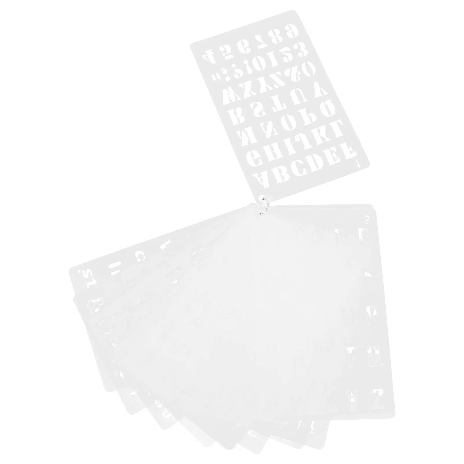 12 Pcs Alphanumeric Template Drawing Stencils Holiday White Calligraphy Hollow Office