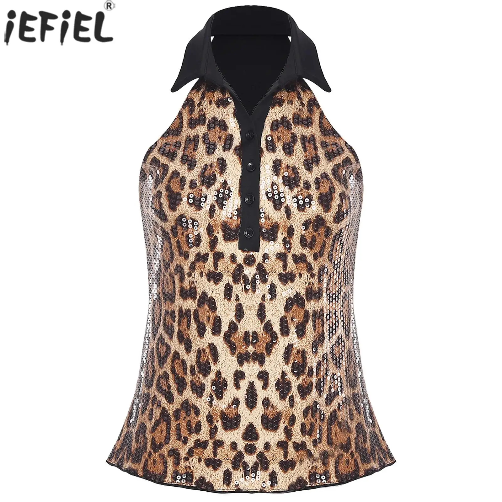

Women's Sexy Fashion Leopard Print Tank Top Sleeveless Hot Punk Gothic Stylish Top Shirt Slim Fit Tops for Club Party Daily Wear
