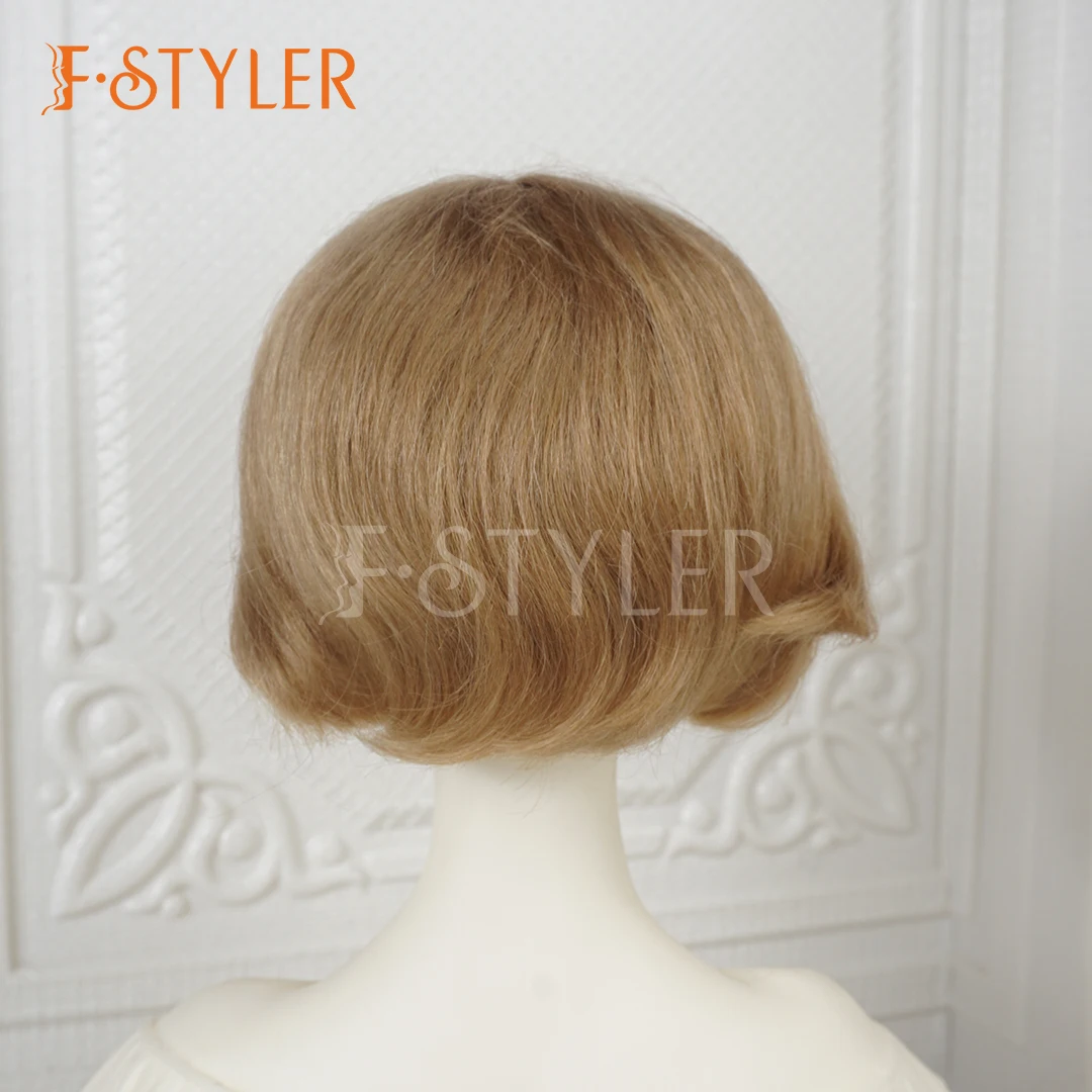 FStyler Puppenperücke in voller Größe mit Pony, kurzes Mohair, weiches Haar, große Perücken für BJD 1/8 1/6 1/4 1/3