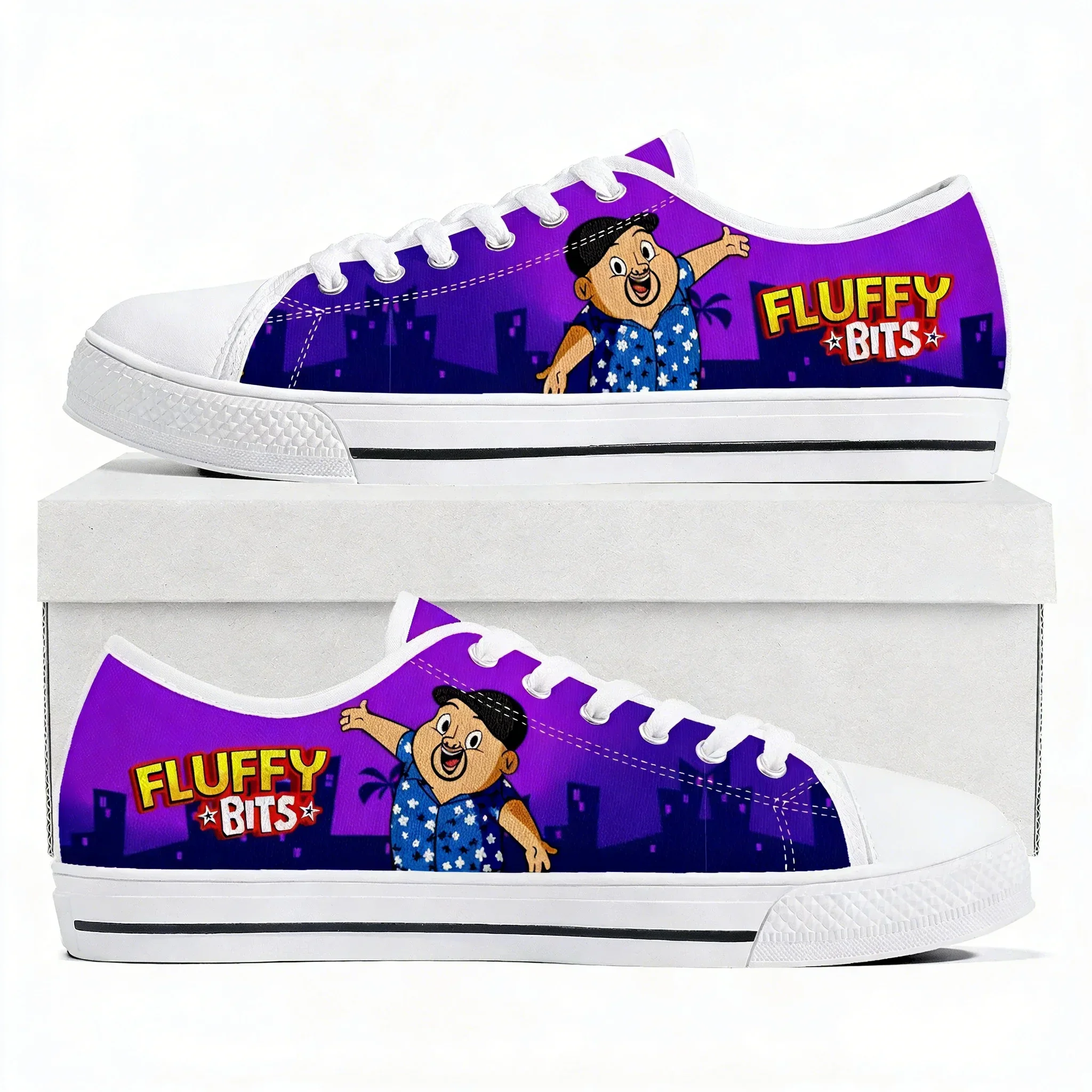 

Кеды Fluffy Bits с низким верхом для женщин и мужчин, высококачественные холщовые кроссовки, парные, с аниме, мультфильмами, комиксами, мангой, на заказ
