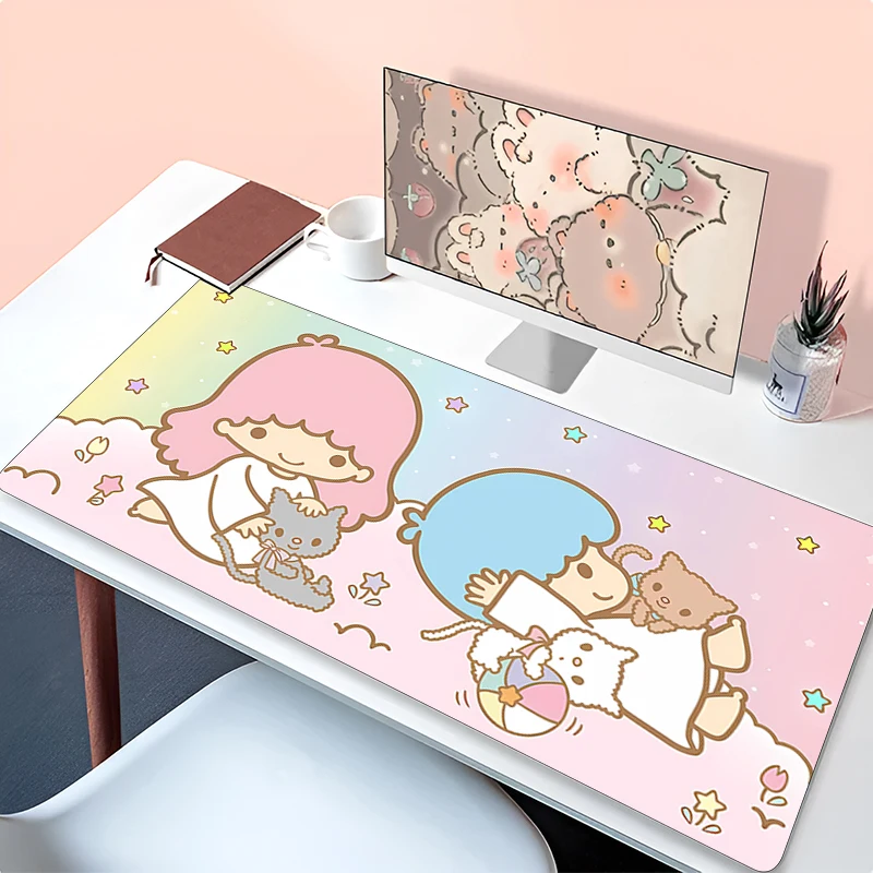 Computer Varmilo Keyboard Kawaii Mouse Pad L-little Twin Star Anime Gaming Accessories Table XXL Gamer Carpet Desk Mat  Mousepad