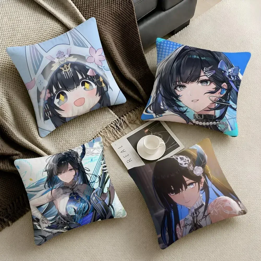 Gaming Punishing Gray Raven Selena Chibi Cushion Cover Throw Pillow Soft Short Plush Durable Colorfast Sofa Bedroom Home Decor