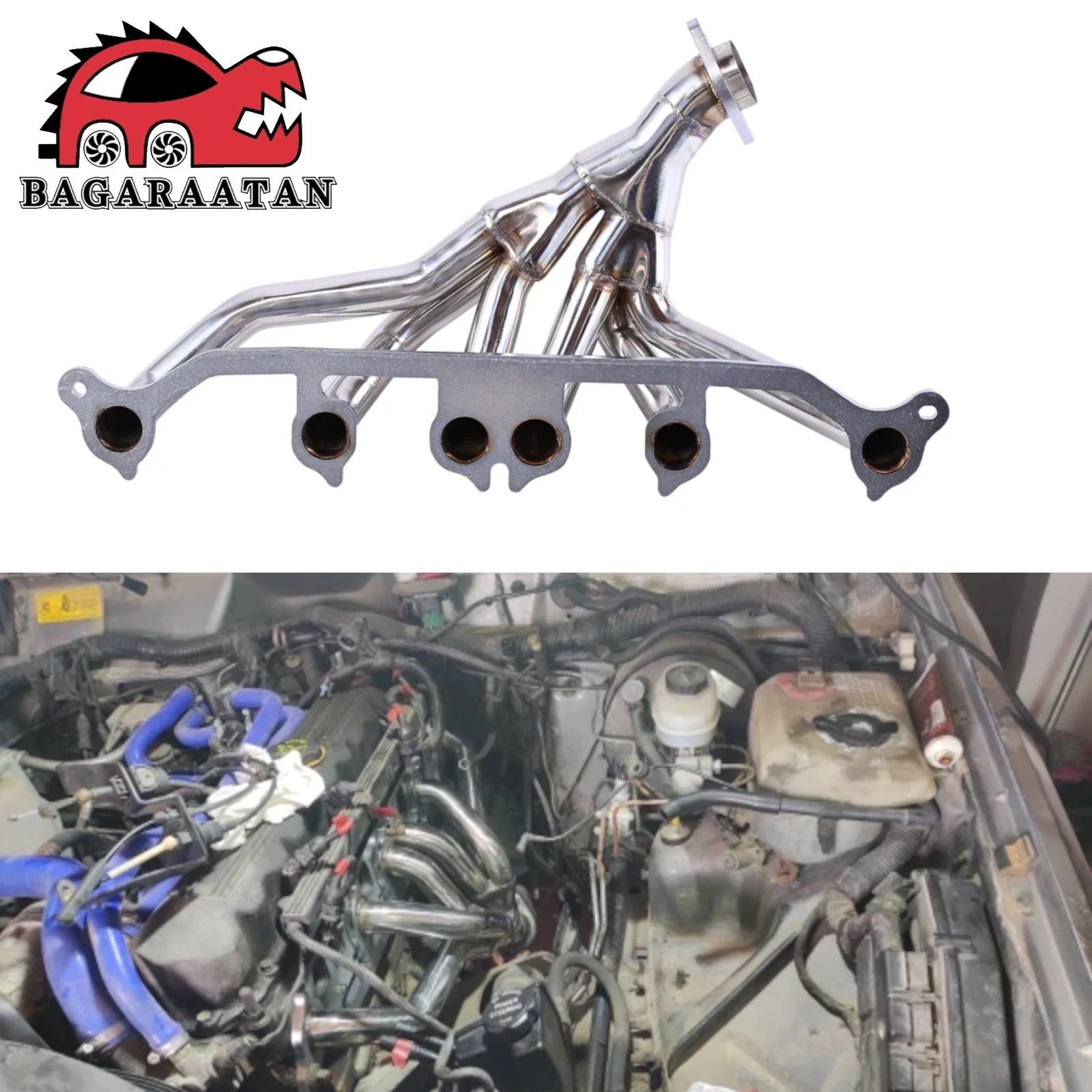 4.0L 6CYL Engine Exhaust Systems Stainless Manifold Header for 91-99 Jeep Wrangler YJ/TJ 1991-1999