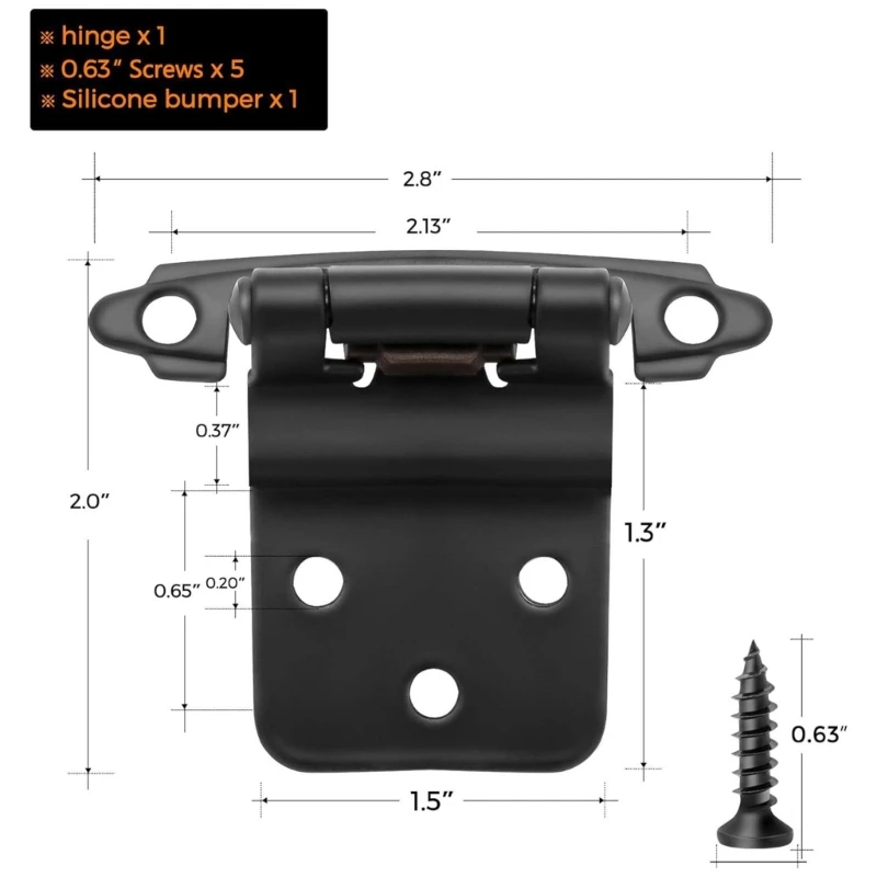 10pcs Cabinet Hinges Durable Metal Cupboard Hinges Self Closing Hinges Furniture Hardware Simple Installs for Hinges Dropship