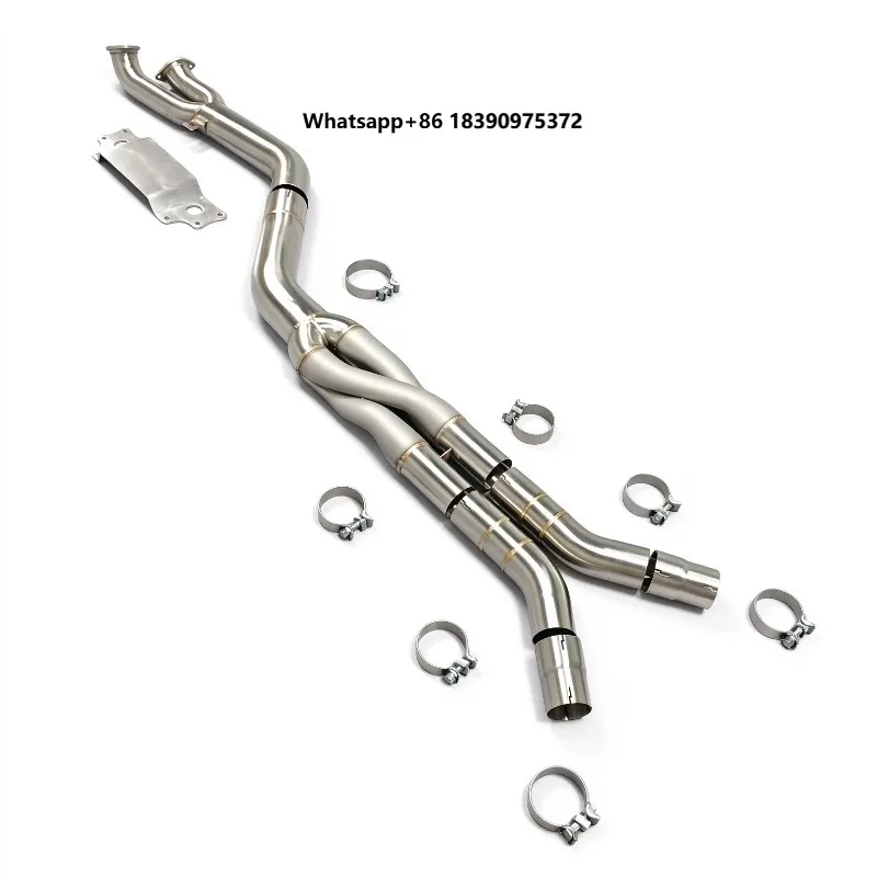 89mm SS304 Z-Pipe Single Mid Pipe High Flow Performance Exhaust Fits    h003