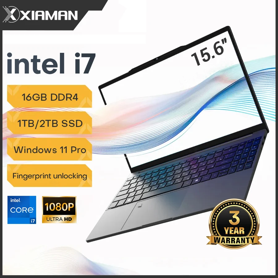 15,6-дюймовый игровой ноутбук с Windows 11 Pro i7, компьютерный ПК, разблокировка отпечатков пальцев, ноутбук Intel Core i7 6500U, подсветка для ноутбуков