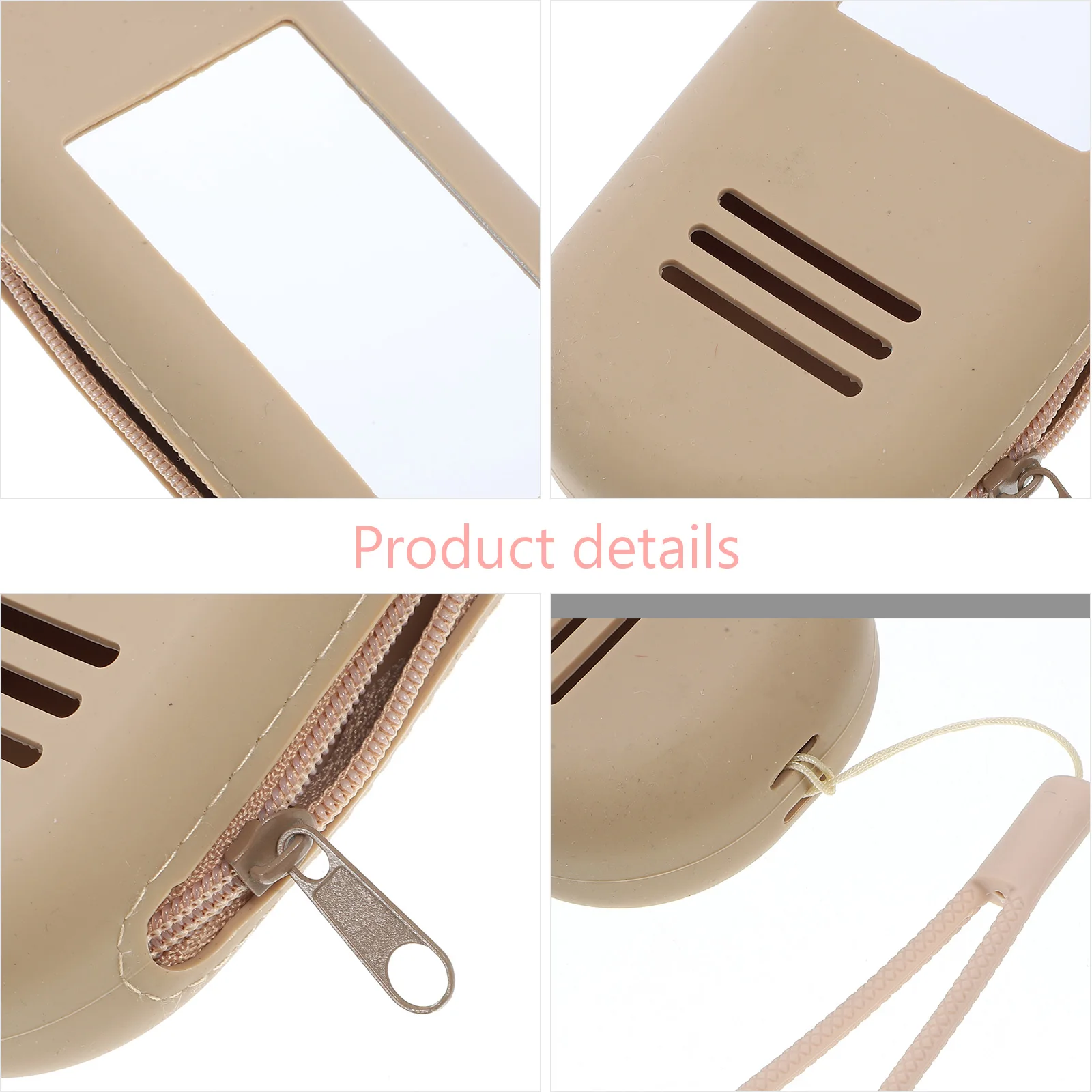 

Silicone Makeup Brush Holder With Mirror Portable Storage Bag Travel Beauty Tool Organizer Compact Makeup Case For