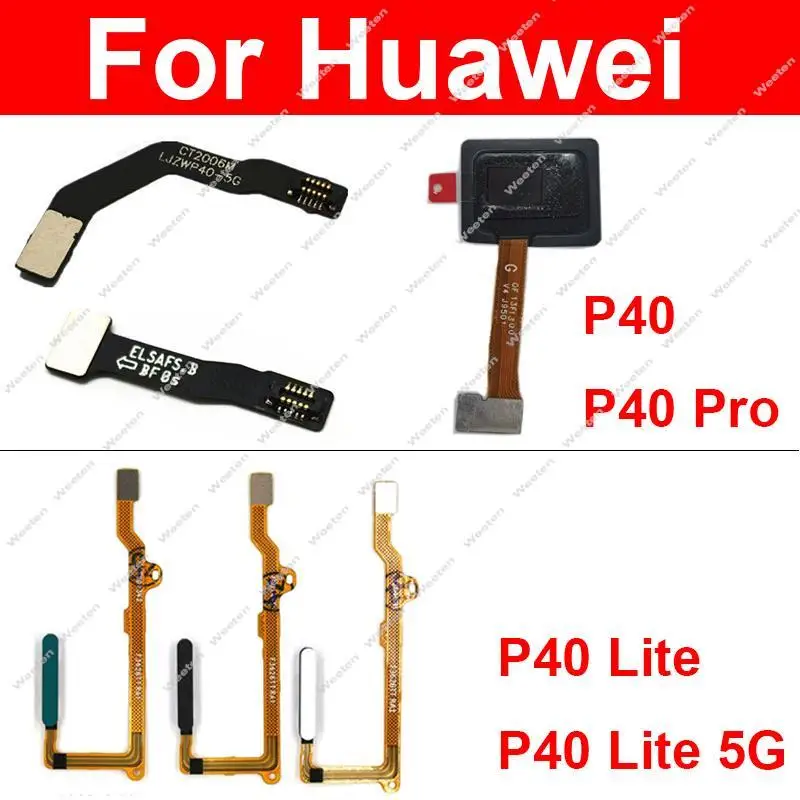 

For Huawei P40 P40Pro P40 Lite 5G Power Button Fingerprint Sensor Touch ID Home Return Key Connecting Flex Cable Parts