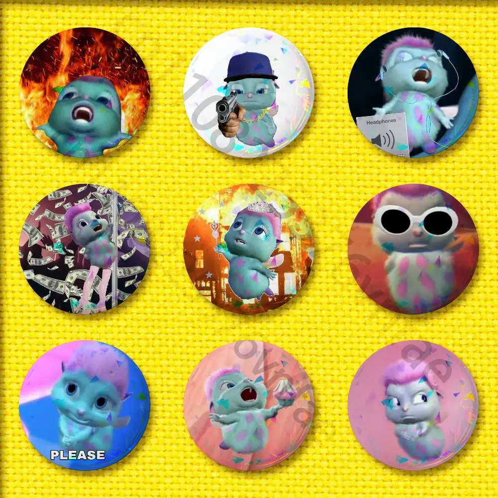 B-Bibble Doll Cute  Badge For 58mm 32mm 44mm 25mm 75mm Round Pin Brooch Insignia Cover Cosplay