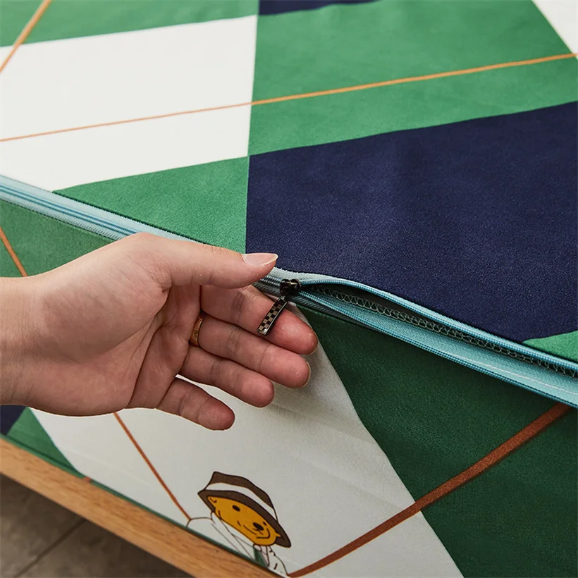 Fitted Sheet Waterproof Six-Sided With Zipper Mattress Cover Cartoon Printed Bed Cover Deep Pocket for 10/15/20/25cm Bedspreads - Image 6