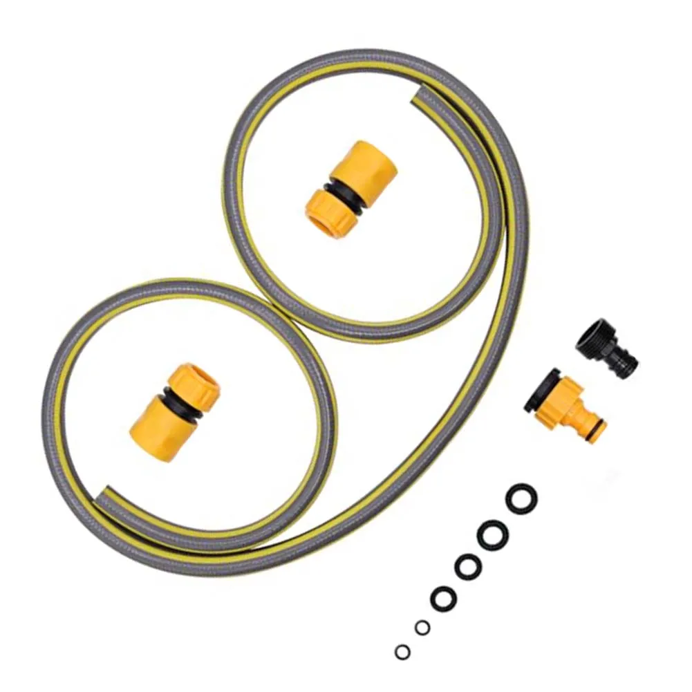 1.5M PVC Hose Connection Set for Outdoor Use with 2 in 1 Tap Connector 3/4 inch Male Adapter and Quick Couplers