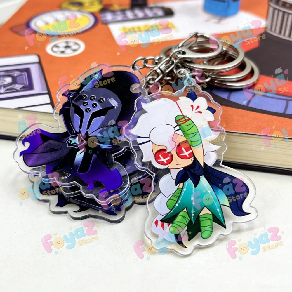 Cookie Run Keychains White Lily Cookie and Silent Salt Cookie Keyrings Jewelry Manga Game Fans Gifts