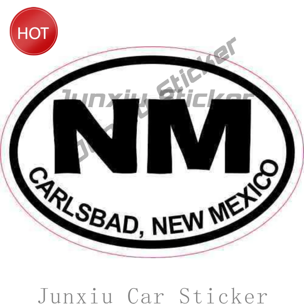 Oval NM Carlsbad New Mexico Car Sticker Eye Catching Decal For Rear Window Travel Souvenir Decoration Vehicle Accessories