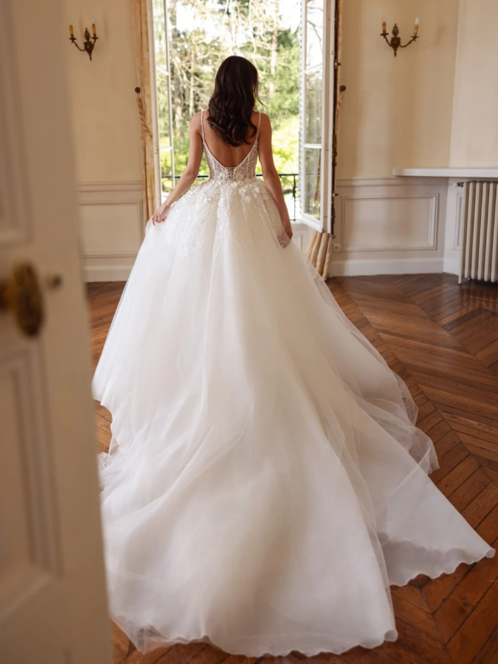 ذيل قابل للانفصال مطرز حورية البحر فستان زفاف طويل حالمة ثلاثية الأبعاد زهرة رقيقة الأشرطة فستان زفاف 2026 فساتين مخصصة للعروس #3