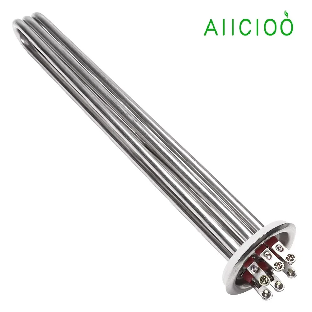 

Электрический водонагреватель AIICIOO 220 В/380 В, погружной нагревательный элемент с трубкой датчика температуры 3 кВт/6 кВт/9 кВт SUS304