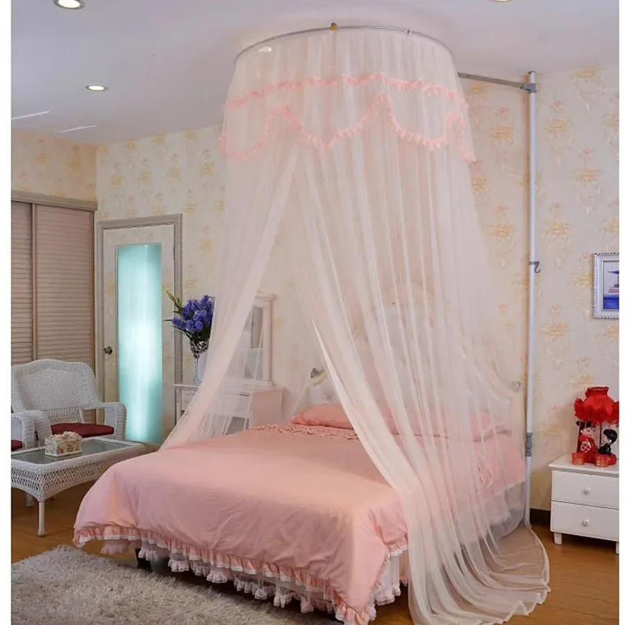 

Queen Mosquito Net Girls Bedroom Princess Protector Mosquito Net Portable Folding Nail Proof Mesh French Mosquiteros Room Decor