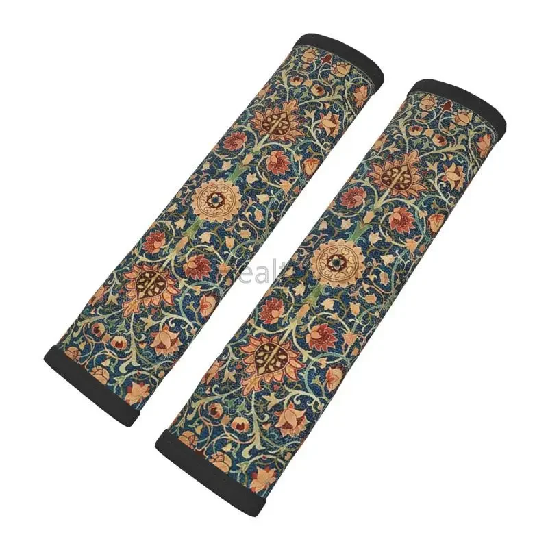 

Vintage Floral Car Seat Belt Covers 2 PCS Burnt Orange Navy Flowers Plant Car Seat Belt Shoulder Strap Protect Pads Universal