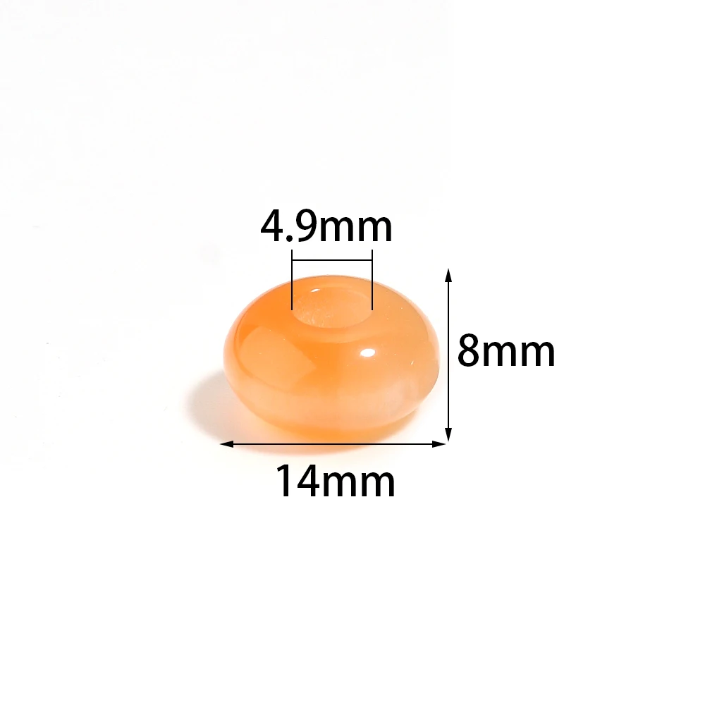 10pcs 14mm Colorful Cat Eye Acrylic Beads Big Hole Abacus Loose Beads For Jewelry Making DIY Bracelets Keychains Accessories