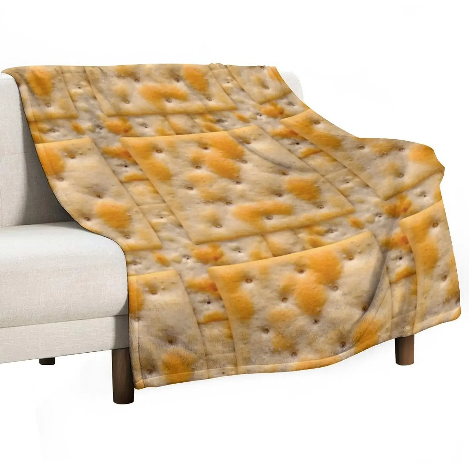 

Salted Soda Crackers Food Photo Pattern Throw Blanket Flannel Fabric Comforter Luxury Bed Fashionable Blankets