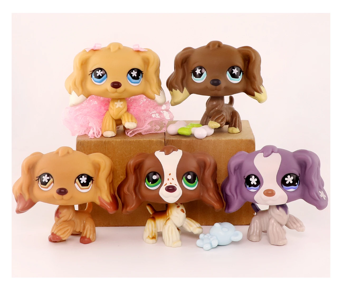 Shiping from the USA,5pcs Lot Pet Shop Dogs Or Cats Collectable With Accessories Best Gift For Kids Toy