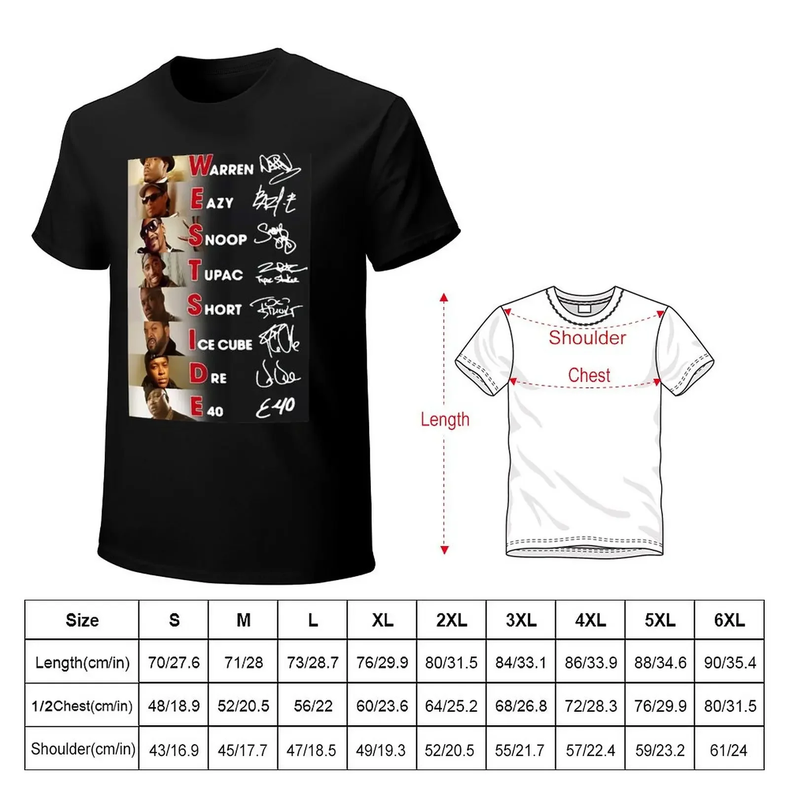 Shirt Westside All Rappers Warren Eazy Snoop Dog T-Shirt Short t-shirt black t shirt men t shirts