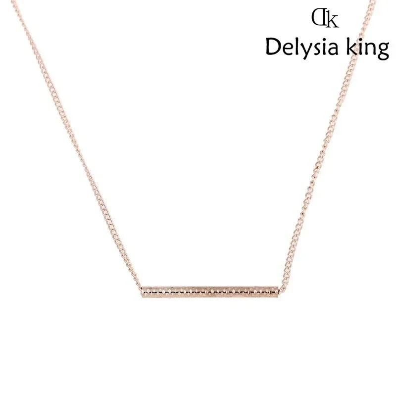 DELYSIA KING Balance Beam Straight Bar Alloy Clavicle Snake Pendant Short Necklace