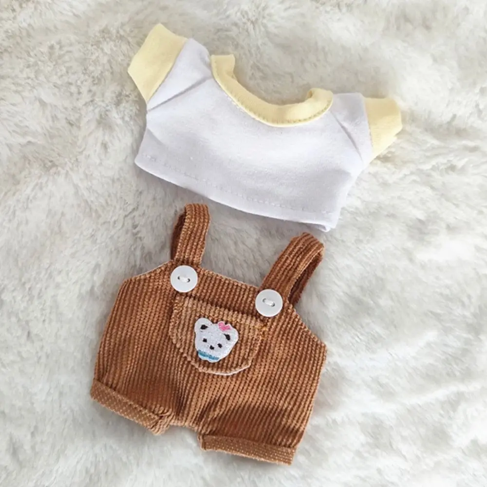 15cm/20cm Puppen kleidung lässig T-Shirt Overalls Jeans Outfit Baumwoll puppe Overalls Anzug trägt Puppen Kleidung Accessoires – Detail 23