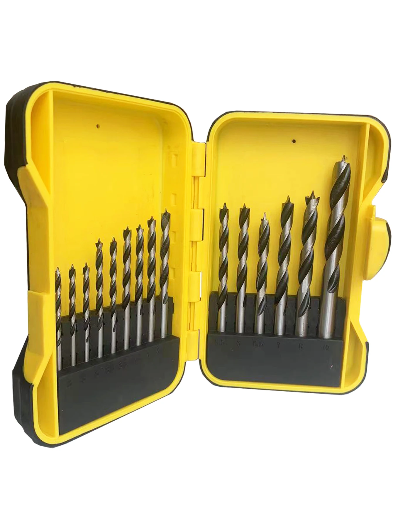 Kit de Brocas de Madeira para Madeira Espiral Aço de Alto Carbono Ferramentas de Pontos 15 Pcs por Caixa
