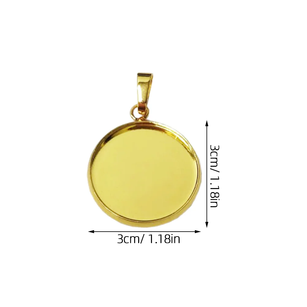 

20 Pcs DIY Jewelry Supplies Fine Workmanship Bases Round Cork Pendant Holder Bottom Bracket Cameo Handmade Necklace Accessories