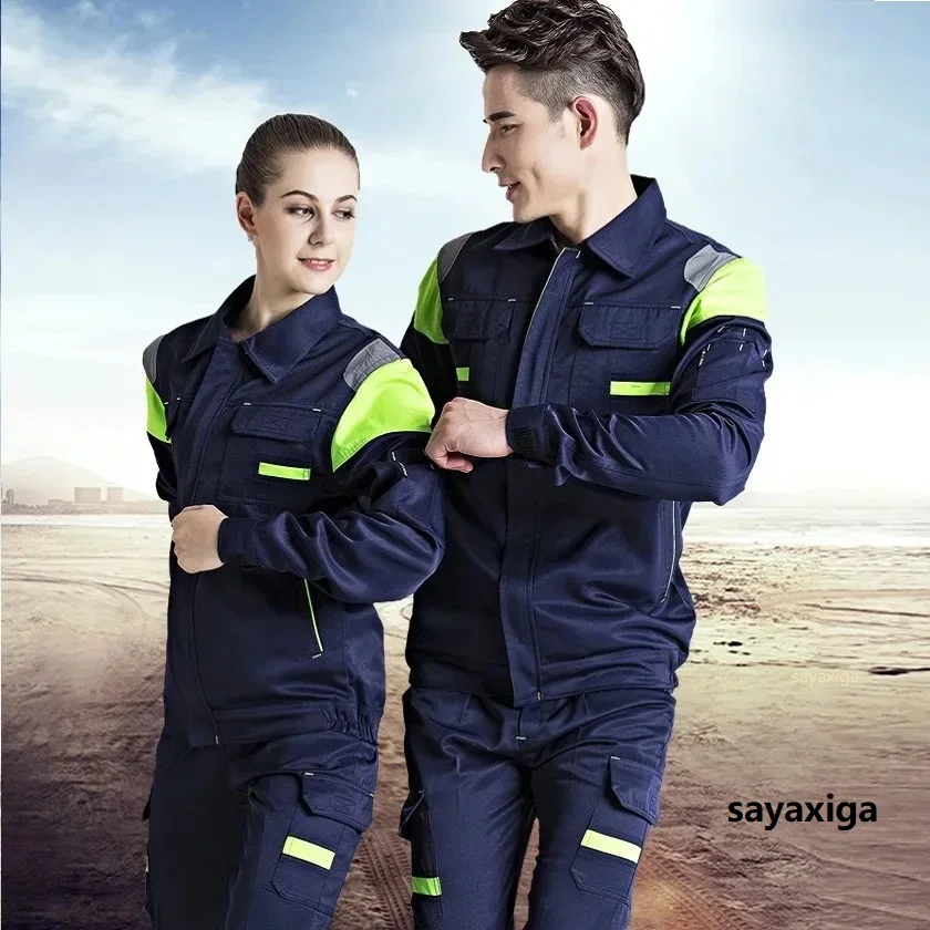 Working Suits Workwear Clothes Men Women Long Sleeves Workmen Work Uniform Car Workshop Reflective Mechanical Working Coveralls