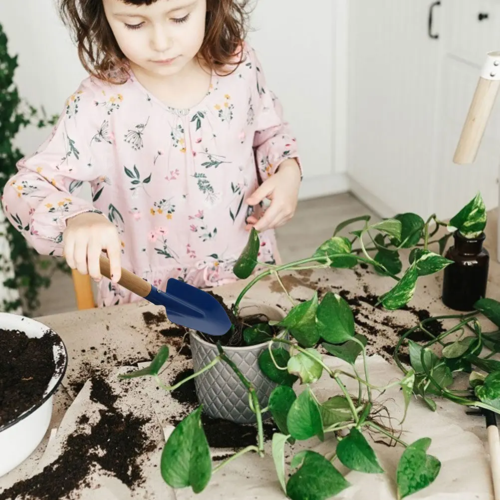 1Set Portable Garden Tool Children Wooden Handle Handy Gardening Shovel Rake Kids Sand Playing Beach Tool