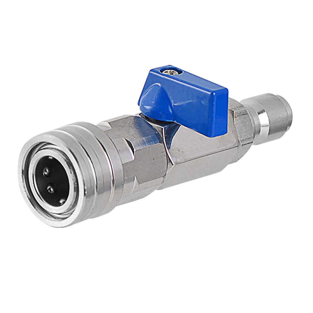 High pressure washer ball valve kit with 3/8-inch quick connector, used for electric washer hose control water flow switch