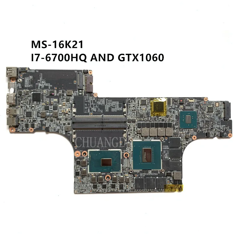 

MS-16K21 VER 2.1 FOR MSI MS-16K2 MS-17B1 GS63 GS73 GS63VR GS73VR LAPTOP MOTHERBOARD WITH I7-6700HQ SR32Q i7-7700HQ AND GTX1060M