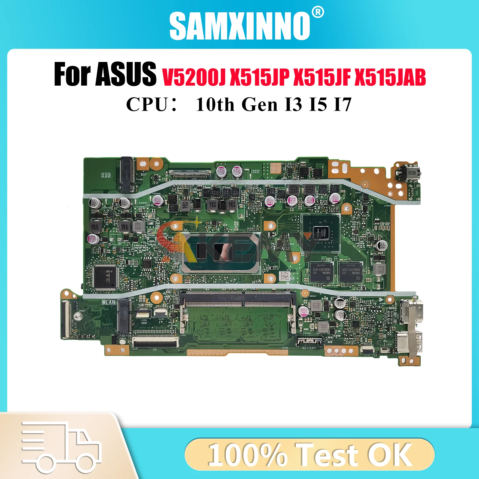 

X415JP Материнская плата для ноутбука ASUS VivoBook X515JP X515JAB A416J X515JF X415J V4200J V5200J Материнская плата с процессором I3 I5 I7 в порядке