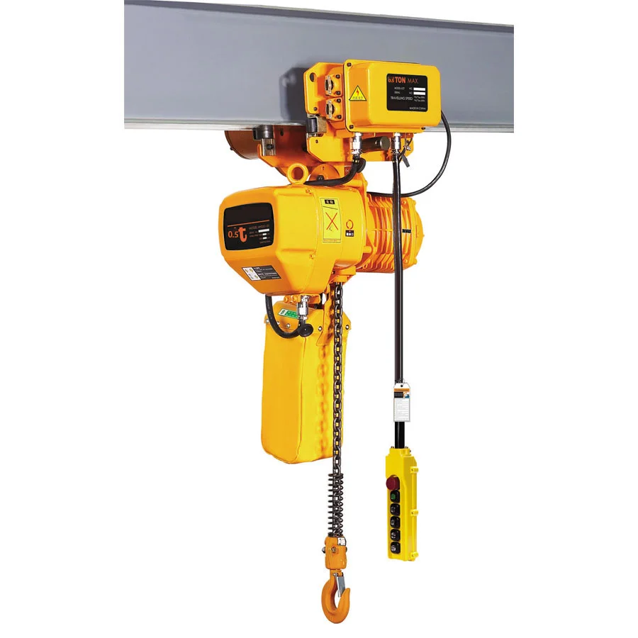 500kg Electric Chain Hoist with Electric Trolley Movable Single/Double Chain